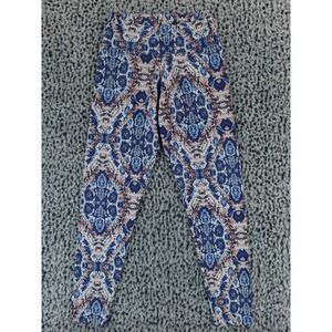 Liquido P S Leggings Women Blue White‎ Red Geometric Boho Print Size PS